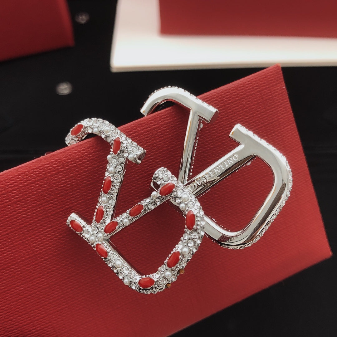 18K Valentino Red Crystal Earrings